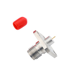 SMA Female Bulkhead 0.5'' Square Flange Solder Connector PR550M0101F01