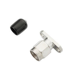 SMA Male 4 Hole Bulkhead 0.500'' Square Flange Solder Connector PR551M0202F01