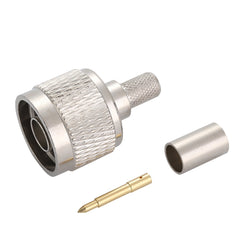 100 Pcs N-Type Male Crimp for LMR240 Cable | PrecisionRF