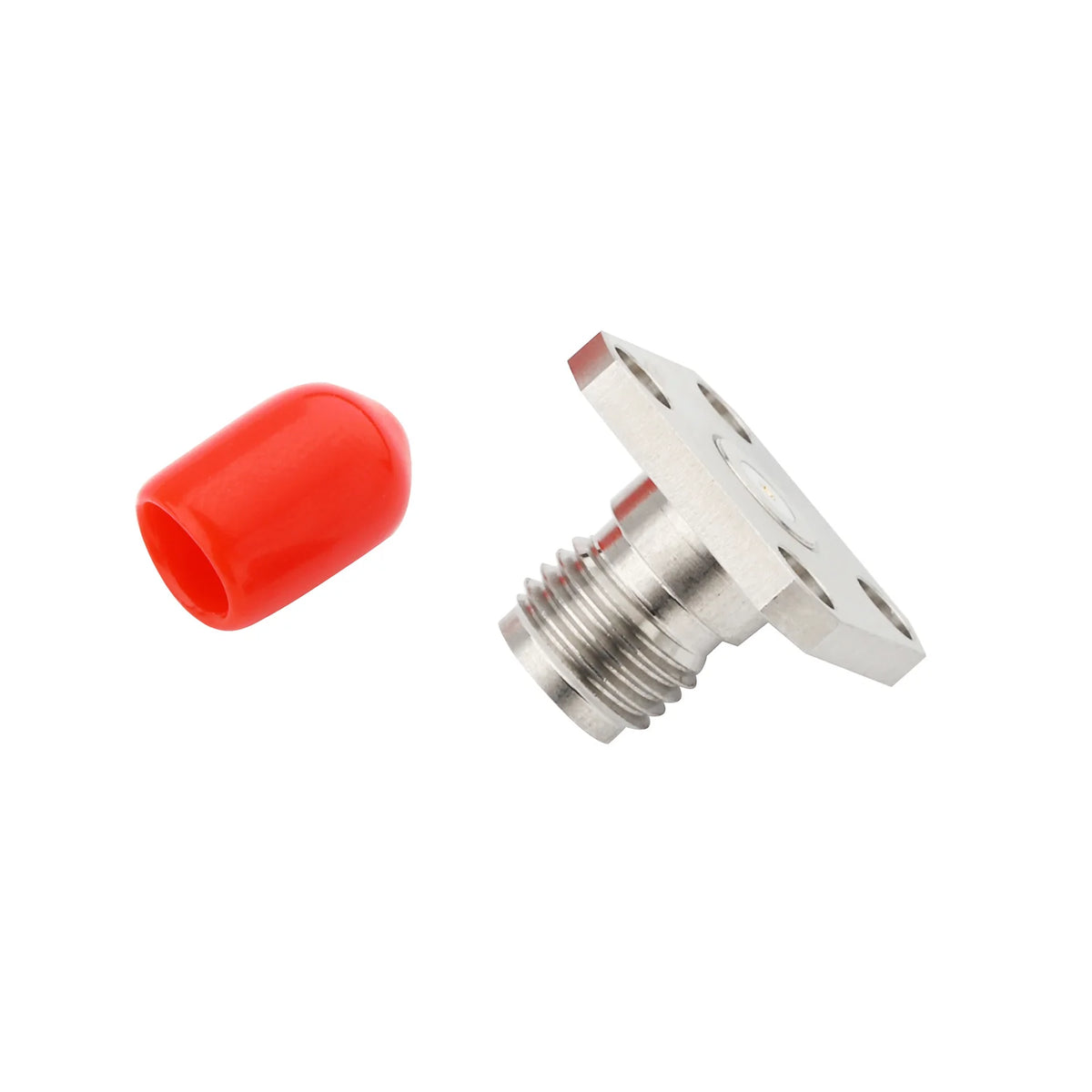 SMA Female 4 Hole 0.375" Square Flange Connector Accepts .009'' Pin Dia PR550S09F02